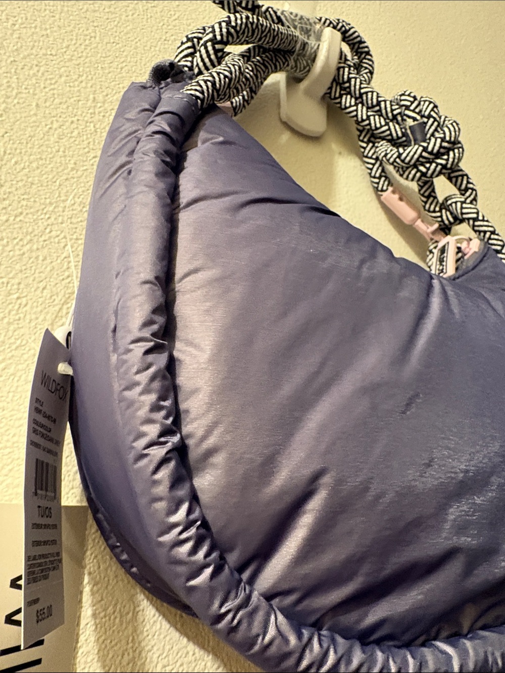 Wildfox shoulder/Crossbody bag in Metallic bluish gray w/ pink and black accents - Picture 5 of 10
